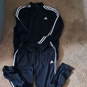 Adidas Black and White Athletic Tracksuit